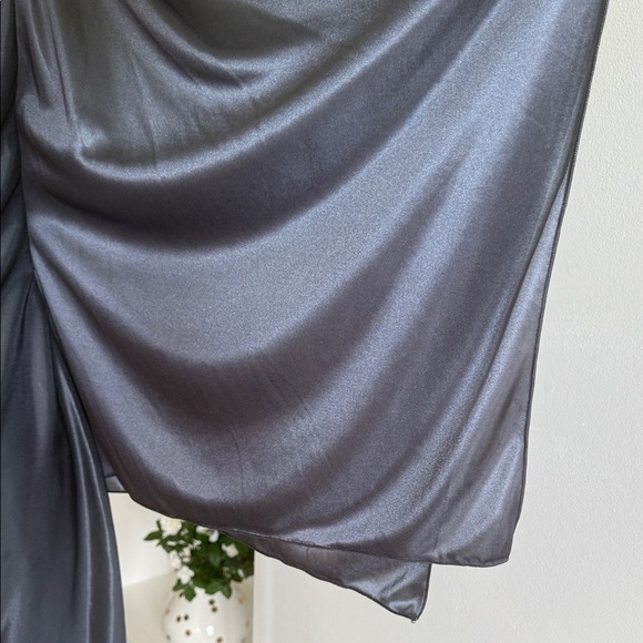 Hailey Logan by Adrianna Papell Elegant One-Shoulder Gray Dress - Picture 3 of 8